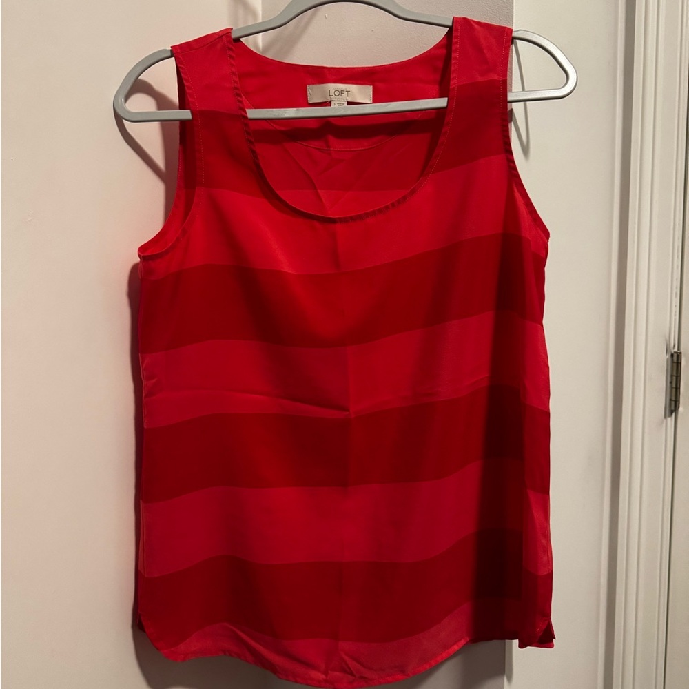 LOFT Striped Pink/Fuchsia Tank Top